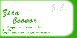 zita csomor business card